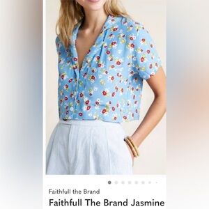Faithfull the Brand Blue Floral Blouse
